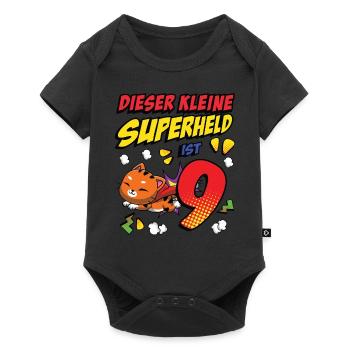 Dieser Kleine Superheld Ist 9 Cat Owner 9th - Baby Premium Kurzarmbody - Schwarz - Vorne