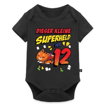 Dieser Kleine Superheld Ist 12 Katzenbesitzer 12. - Baby Premium Kurzarmbody - Schwarz - Vorne