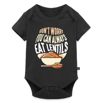 Don't worry Lentils you can always eat Lens - Baby Premium short-sleeve bodysuit - black - Front