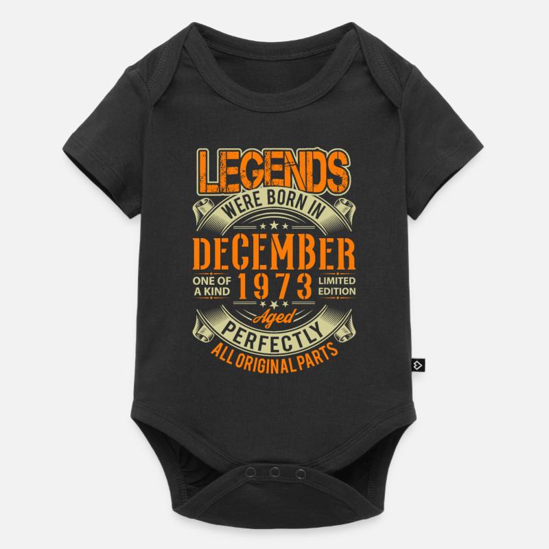 1973 Décembre Birthday Legend - Body à manches courtes Premium Bébé - noir