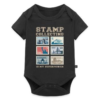 Stamp collecting is my - Baby Premium short-sleeve bodysuit - black - Front