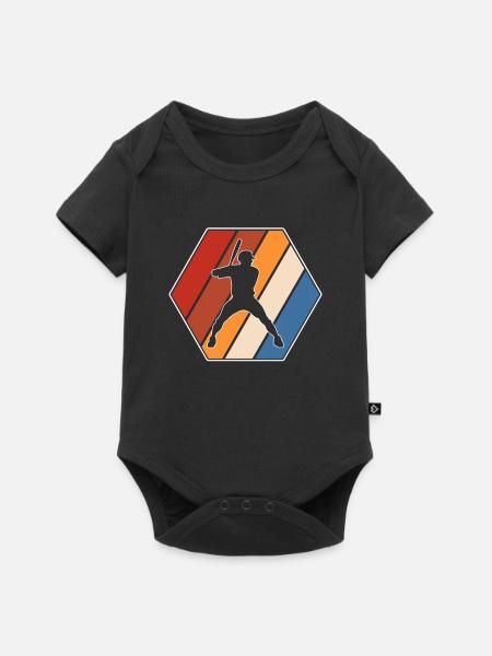 Baseball Retro - Baby Premium Kurzarmbody - Schwarz