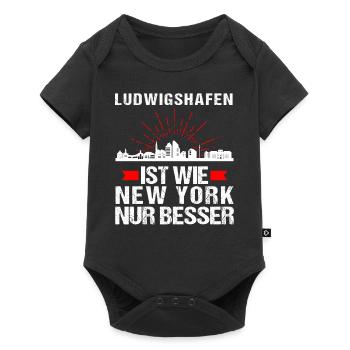 Ludwigshafen Ist Wie New York Nur Besser - Baby Premium Kurzarmbody - Schwarz - Vorne