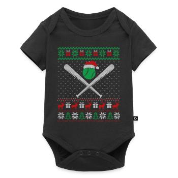 Baseball Christmas - Baby Premium short-sleeve bodysuit - black - Front