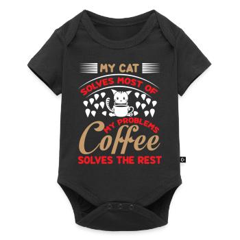 My cat solves most of my problems coffee solves - Baby Premium short-sleeve bodysuit - black - Front