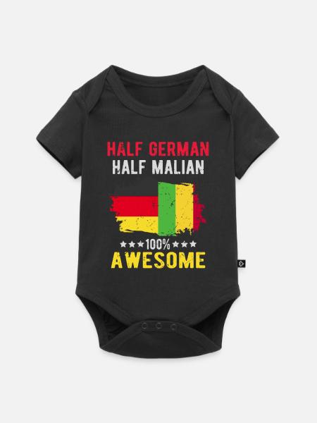 Halb Deutsch Halb Malier - Baby Premium Kurzarmbody - Schwarz