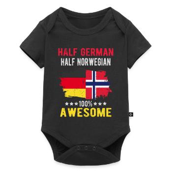 Half German half Norwegian - Baby Premium short-sleeve bodysuit - black - Front