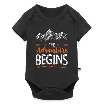 Adventure begins Climbing - Baby Premium short-sleeve bodysuit - black - Front