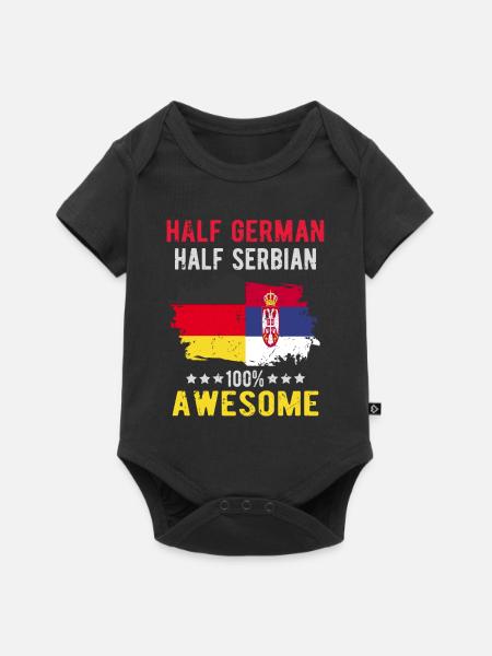 Halb Deutsch Halb Serbier - Baby Premium Kurzarmbody - Schwarz