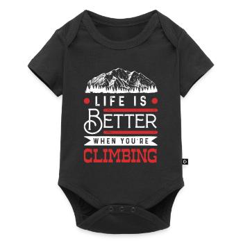 La vie est meilleure en escalade - Body à manches courtes Premium Bébé - noir - Devant