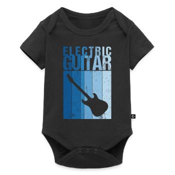 E -Gitarrengitarrist String Musiker Retro - Baby Premium Kurzarmbody - Schwarz - Vorne