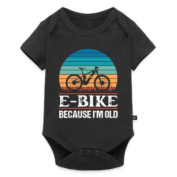E Bike because I'm Old Funny Ebike Gift - Baby Premium short-sleeve bodysuit - black - Front
