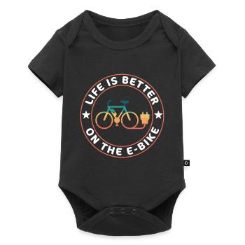 Life is better on the Ebike Ebiker Gift - Baby Premium short-sleeve bodysuit - black - Front