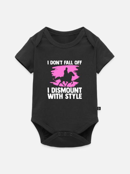Pferde Reiten Reiter Spruch - Baby Premium Kurzarmbody - Schwarz