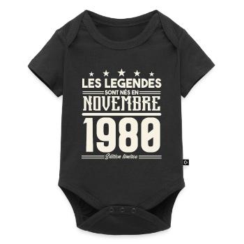 Les légendes sont nés en novembre 1980. - Body à manches courtes Premium Bébé - noir - Devant