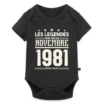 Les légendes sont nés en novembre 1981. - Body à manches courtes Premium Bébé - noir - Devant