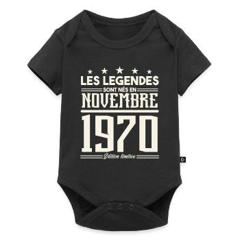 Les légendes sont nés en novembre 1970. - Body à manches courtes Premium Bébé - noir - Devant