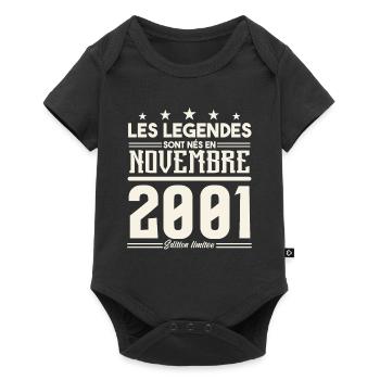 Les légendes sont nés en novembre 2001. - Body à manches courtes Premium Bébé - noir - Devant