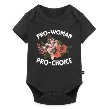 Pro-Choice Women's Rights Empowered Flowers - Baby Premium short-sleeve bodysuit - black - Front