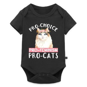 Pro-Choice Katze Feminismus Frauen Rechte - Baby Premium Kurzarmbody - Schwarz - Vorne
