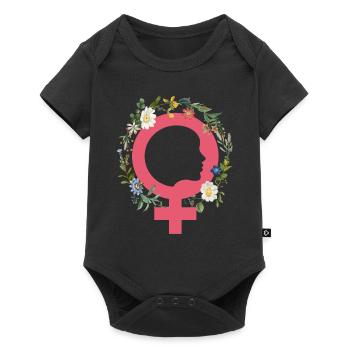 Le féminisme pro-choix fleurit les droits des femmes - Body à manches courtes Premium Bébé - noir - Devant