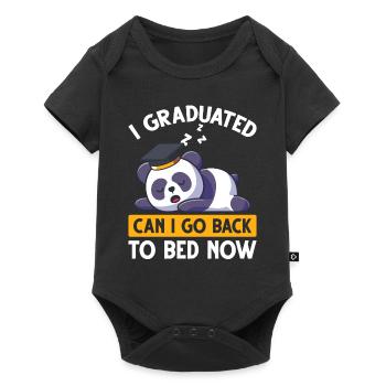 Graduierung Panda Männer Frauen Graduiert - Baby Premium Kurzarmbody - Schwarz - Vorne