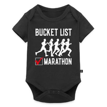 Running Runner Half Marathon - Baby Premium Kurzarmbody - Schwarz - Vorne