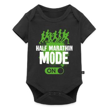 Running Runner Half Marathon - Baby Premium Kurzarmbody - Schwarz - Vorne