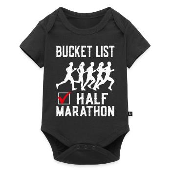 Running Runner Half Marathon - Baby Premium Kurzarmbody - Schwarz - Vorne