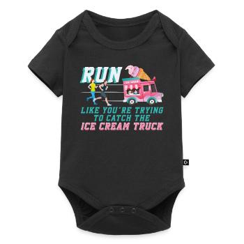 Running Runner Half Marathon - Baby Premium Kurzarmbody - Schwarz - Vorne