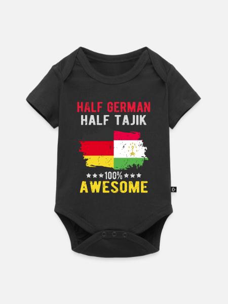 Halb Deutsch Halb Tadschiken - Baby Premium Kurzarmbody - Schwarz