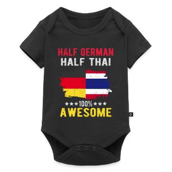 Moitié allemand moitié thaïlandais - Body à manches courtes Premium Bébé - noir - Devant