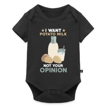 Potato Milk Saying Vegan Milk - Baby Premium short-sleeve bodysuit - black - Front