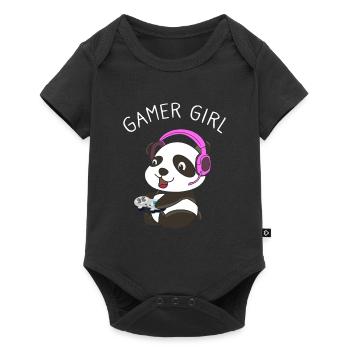 Gamer Girl Funny Gaming Panda Gaming Girl - Body à manches courtes Premium Bébé - noir - Devant