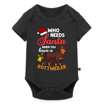Rottweiler Chien Chiot Propriétaire Propriétaire Noël - Body à manches courtes Premium Bébé - noir - Devant