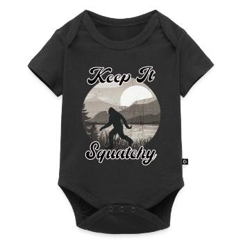 Keep It Squatchy Funny Sasquatch Retro Bigfoot - Baby Premium Kurzarmbody - Schwarz - Vorne