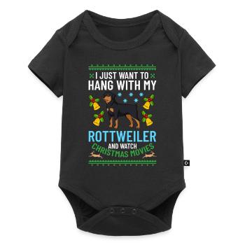 Rottweiler Chien Chiot Propriétaire Propriétaire Noël - Body à manches courtes Premium Bébé - noir - Devant