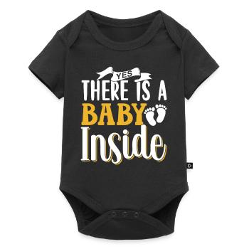 Ja Da Ist Ein Baby Drin Baby Inside Schwanger Süß - Baby Premium Kurzarmbody - Schwarz - Vorne