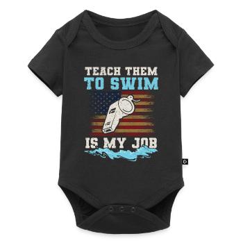 Water Sports Swimming Coach Instructor - Baby Premium short-sleeve bodysuit - black - Front