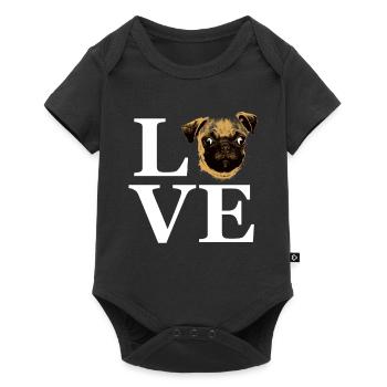 I love Pugs Retro - Baby Premium short-sleeve bodysuit - black - Front