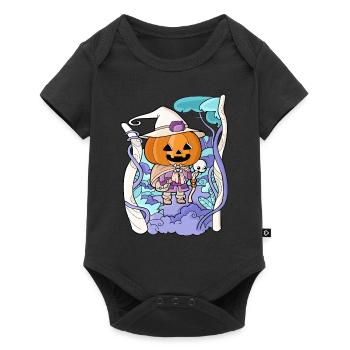 Halloween Creepy Kawaii Kürbis Pastel Gothic - Baby Premium Kurzarmbody - Schwarz - Vorne