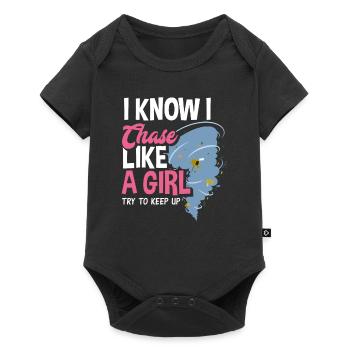 Girl Storm Chaser Tornado Hunter - Baby Premium short-sleeve bodysuit - black - Front