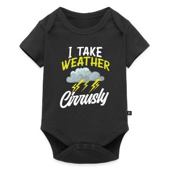Weather Zirrus Clouds Wortspiel Wettermann - Baby Premium short-sleeve bodysuit - black - Front