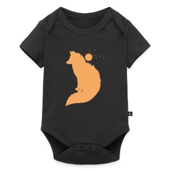 Renard devant la lune Renard roux animal sauvage - Body à manches courtes Premium Bébé - noir - Devant