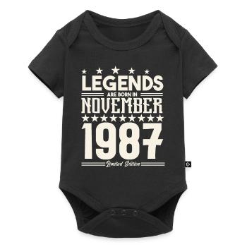 Legenden werden im November 1987 geboren.Geschenkjubiläum - Baby Premium Kurzarmbody - Schwarz - Vorne