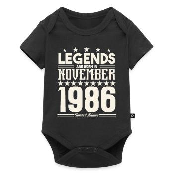 Legends Are Born In November 1986.Gift anniversary - Body à manches courtes Premium Bébé - noir - Devant