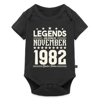 Legenden werden im November 1982 geboren.Geschenkjubiläum - Baby Premium Kurzarmbody - Schwarz - Vorne