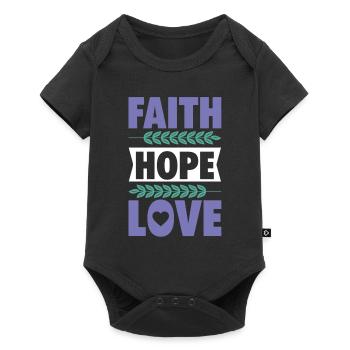 Verset de la Bible foi espérance amour dire - Body à manches courtes Premium Bébé - noir - Devant