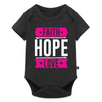 Verset de la Bible foi espérance amour - Body à manches courtes Premium Bébé - noir - Devant