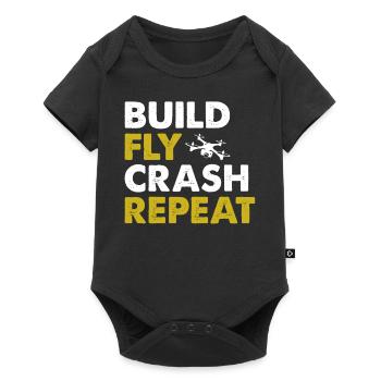 Drone Pilot Build Fly Crash Repeat Quadcopter Raci - Body à manches courtes Premium Bébé - noir - Devant